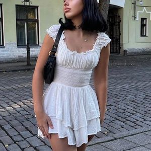 THE LOVE GALORE ROMPER WHITE LOWER IMPACT